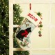 Glitzhome 19" Handmade Hooked Cat Christmas Stocking