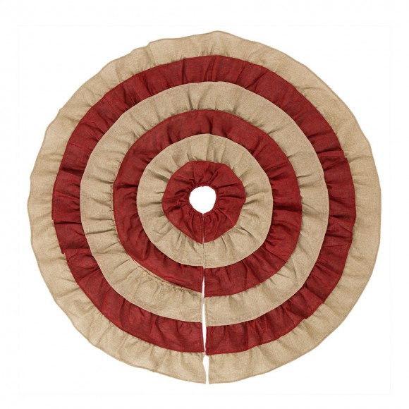 Glitzhome Christmas Faux Burlap Tree Skirt