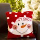 Glitzhome 14" x 14" Handmade Hooked Snowman Christmas Throw Pillow