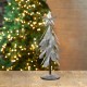 Glitzhome Iron Galvanized Christmas Tree Table Decor, 14.5"H