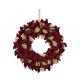 Glitzhome 18.9"D Plaid Fabric Wreath Holiday Wall or Door Decor