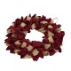 Glitzhome 18.9"D Plaid Fabric Wreath Holiday Wall or Door Decor