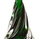 Glitzhome 11.61"H Green Striped Table Decor Glass Christmas Tree