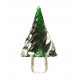 Glitzhome 11.61"H Green Striped Table Decor Glass Christmas Tree