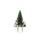 Glitzhome 11.61"H Green Striped Table Decor Glass Christmas Tree