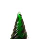 Glitzhome Striped Table Decor Glass Christmas Tree, 7.9" H, Green