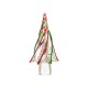 Glitzhome 11.61"H Red/Green Table Decor Striped Glass Christmas Tree