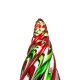 Glitzhome 9.8"H Red/Green Striped Table Decor Glass Christmas Tree