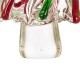 Glitzhome 9.8"H Red/Green Striped Table Decor Glass Christmas Tree