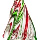 Glitzhome 7.87"H Red/Green Striped Table Decor Glass Christmas Tree