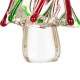 Glitzhome 7.87"H Red/Green Striped Table Decor Glass Christmas Tree