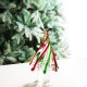 Glitzhome 7.87"H Red/Green Striped Table Decor Glass Christmas Tree