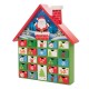 Glitzhome Handcrafted Wooden Santa House Christmas Countdown Calendar With Drawer