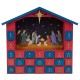 Glitzhome Handcrafted Wooden House Nativity Countdown Calendar With Drawer