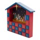 Glitzhome Handcrafted Wooden House Nativity Countdown Calendar With Drawer