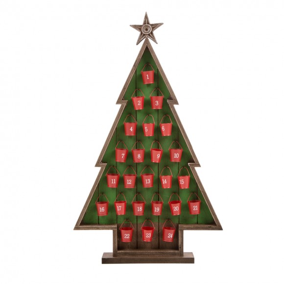 Official Glitzhome Handcrafted Wooden Count Down Advent Calendar Glitzhome Handcrafted Wooden Count Down Advent Calendar With Drawer Red Tree A