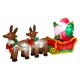 Glitzhome NorthLight 4 ft. Inflatable Santa Sleigh & Reindeer Lighted Christmas Yard Art Decor