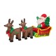 Glitzhome NorthLight 4 ft. Inflatable Santa Sleigh & Reindeer Lighted Christmas Yard Art Decor