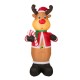 Glitzhome 8ft Lighted Inflatable Reindeer Holding Candy Cane Decor