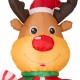 Glitzhome 8ft Lighted Inflatable Reindeer Holding Candy Cane Decor