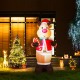 Glitzhome 8ft Lighted Inflatable Reindeer Holding Candy Cane Decor