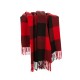 Glitzhome Plaid Check Tassel Throw Blanket, 50" x 60", Red