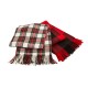 Glitzhome Plaid Check Tassel Throw Blanket, 50" x 60", Red