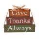 Glitzhome Handcrafted Wooden "Give Thanks" Block Set