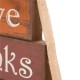 Glitzhome Handcrafted Wooden "Give Thanks" Block Set