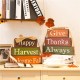 Glitzhome Handcrafted Wooden "Give Thanks" Block Set