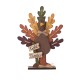 Glitzhome Burlap Wooden Turkey Decor for Thanksgiving