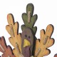 Glitzhome Burlap Wooden Turkey Decor for Thanksgiving