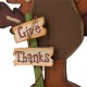 Glitzhome Burlap Wooden Turkey Decor for Thanksgiving