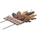 Glitzhome Burlap Wooden Autumn Turkey Welcome Sign or Yard Stake