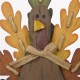 Glitzhome Burlap Wooden Autumn Turkey Welcome Sign or Yard Stake