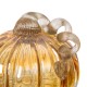 Glitzhome 5.91"D Hand Blown Amber Two-tone Crackle Glass Pumpkin Decor