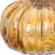 Glitzhome 5.91"D Hand Blown Amber Two-tone Crackle Glass Pumpkin Decor