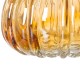 Glitzhome 5.91"D Hand Blown Amber Two-tone Crackle Glass Pumpkin Decor