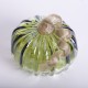 Glitzhome 5.91"D Hand Blown Green Crackle Glass Pumpkin Decor