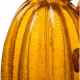 Glitzhome 9.06"H Hand Blown Tall Amber Crackle Glass Pumpkin Decor