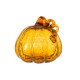 Glitzhome 7.87"L Hand Blown Amber Crackle Glass Pumpkin Decor