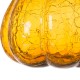 Glitzhome 7.87"L Hand Blown Amber Crackle Glass Pumpkin Decor