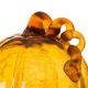 Glitzhome 7.87"L Hand Blown Amber Crackle Glass Pumpkin Decor