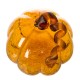 Glitzhome 7.87"L Hand Blown Amber Crackle Glass Pumpkin Decor