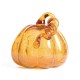 Glitzhome 7.87"L Hand Blown Amber Crackle Glass Pumpkin Decor