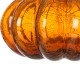 Glitzhome 6.69"L Hand Blown Amber Crackle Glass Pumpkin Decor