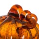 Glitzhome 6.69"L Hand Blown Amber Crackle Glass Pumpkin Decor
