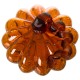 Glitzhome 6.69"L Hand Blown Amber Crackle Glass Pumpkin Decor