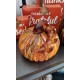 Glitzhome 4.21"H Hand Blown Multi-Striped Glass Pumpkin Decor