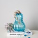 Glitzhome 8.46"H Hand Blown Blue Glitter Glass Pumpkin Decor